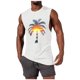 thumbnail image 2 of Camiseta sin mangas de cuello redondo para hombre, informal, a la moda, con estampado, deportiva, de poliéster, 2 of 5