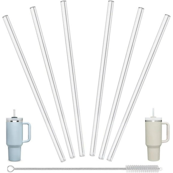 Straw for Stanley 30 oz Cup, Replacement Straw Compatible with Stanley Quencher Flowstate Tumbler Straws, 6 Reusable Straws with 1 Cleaning Brush, Tritan, Clear