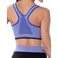 thumbnail image 4 of WLJ Women Solid Color Zipper Front Wirefree Shockproof Pull Up Sports Bras, 4 of 4