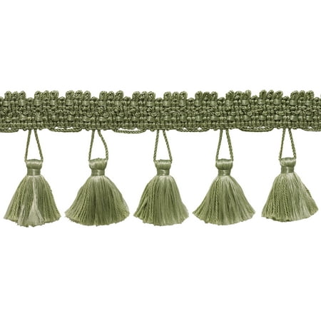 - 10 Yard Value Pack of 2.5 Inch SAGE GREEN Tassel Fringe Trim, Basic Trim Collection, Style# ETF Color: L83 (30 Ft / 9.1 Meters)