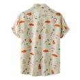thumbnail image 4 of outfmvch long sleeve shirts for men male summer casual mushroom printed shirt short sleeve turn down collar shirt womens tops khaki, 4 of 6