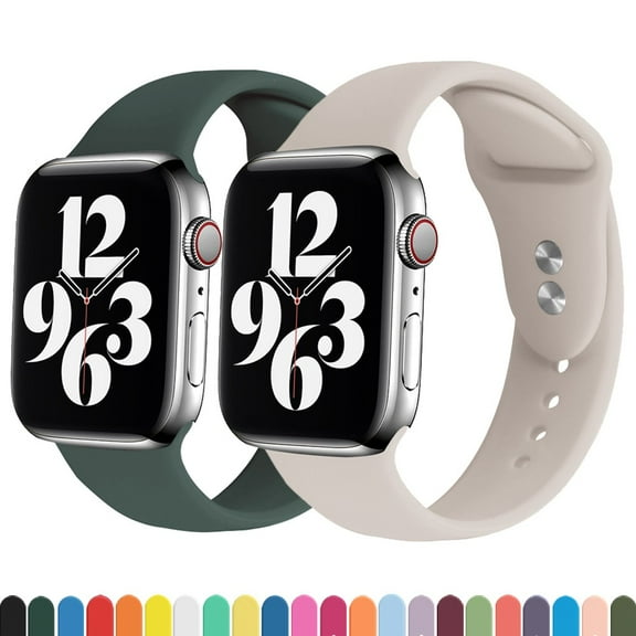 Silicone Band Compatible for Apple Watch Bands 40mm 44mm 38mm 42mm 41mm 45mm, Soft Replacement Strap Sport Wristband for iWatch SE Series 7/6/5/4/3/2/1 Women Men Sport Edition