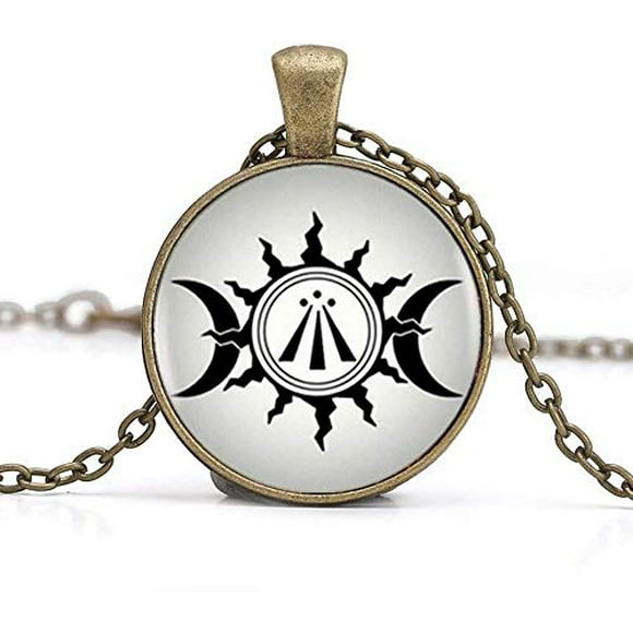 Triple Moon and Sun Photo Necklace Pendant Charm Jewelry Art Photo Jewelry Handmade Jewelry