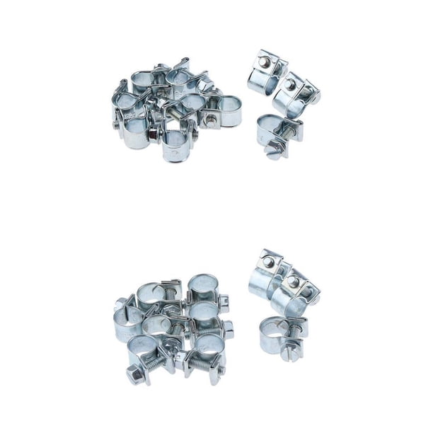 Paquete de 20 Abrazaderas de Tubo de material acero Inoxidable para Manguera, Tamaño Múltiple, Diámetro 6-10 Mm