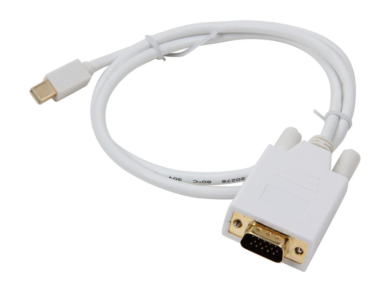 Nippon Labs MINIDP-VGA-3 3 ft. Mini DP DisplayPort Male to VGA Male Adapter Cable, White