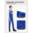thumbnail image 3 of Trajes formales para niños YuanLu, conjunto de chaleco y pantalones, talla 7, azul, 3 of 8