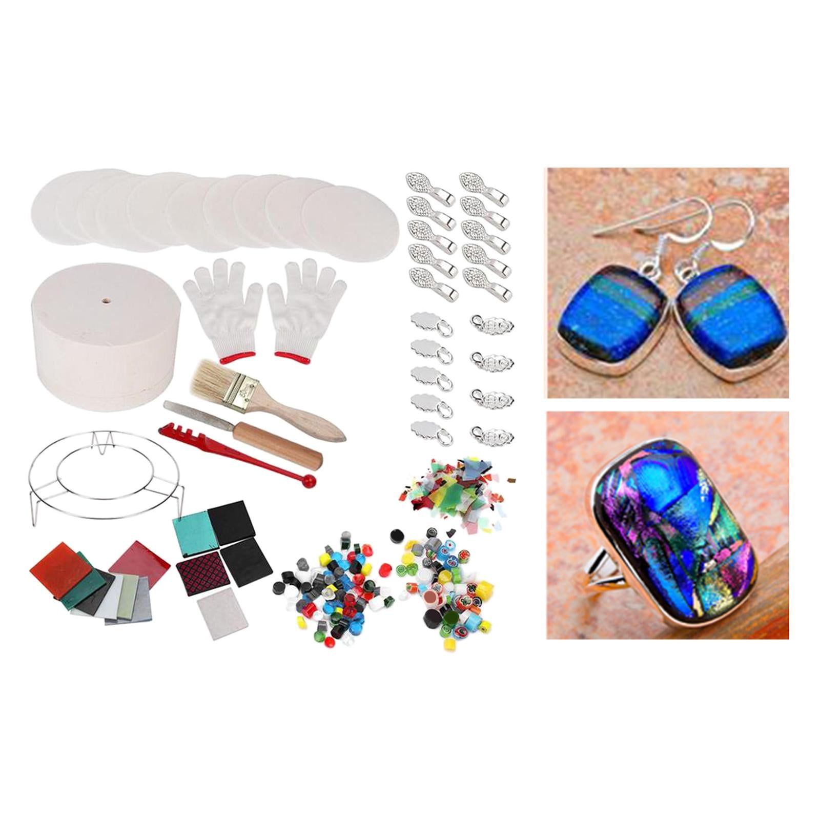 FVDPWYE Microwave Kiln Kits 14pcs Set Kunst und Skulpturen Fusing Glass Kilns Microwave Kiln Sewing DIY Jewelry Tools Kit Processing Jewelry Making