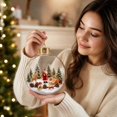 thumbnail image 4 of Clear Christmas Diorama Bauble Ornament 2D Winter Scene Festive Christmas Tree Hanging Decor for Mantel Window Holiday Gift Idea, 3.15In #, 4 of 7
