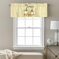 thumbnail image 3 of Bee Happy Valance Curtain for Windows Dwarfs Daisy Honey Farmhouse Yellow Rod Pocket Curtain Valances Short Window Treatments Panels for Kitchen Bathroom Laundry Room Basement 56 x 16 Inch, 3 of 9