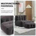 thumbnail image 4 of LuxyHoom Microfiber Upholstered Bean Bag Sofa for Adults, Stuffed Bean Bag Couch with Footstool, Button Tufted Accent Chair Lazy Sofa Chair for Living Room, Bedroom, Apartment (Black), 4 of 7