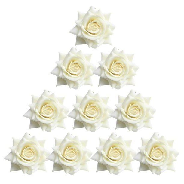 10 Piezas Flor Artificial Cabeza de Flor Decoración Cortinas Artesanales Bricolaje