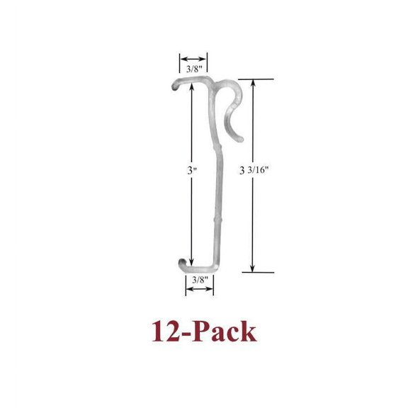 3" Single Slat VALANCE CLIPS for Horizontal Faux WOOD or MINI BLINDS (12-Pack)