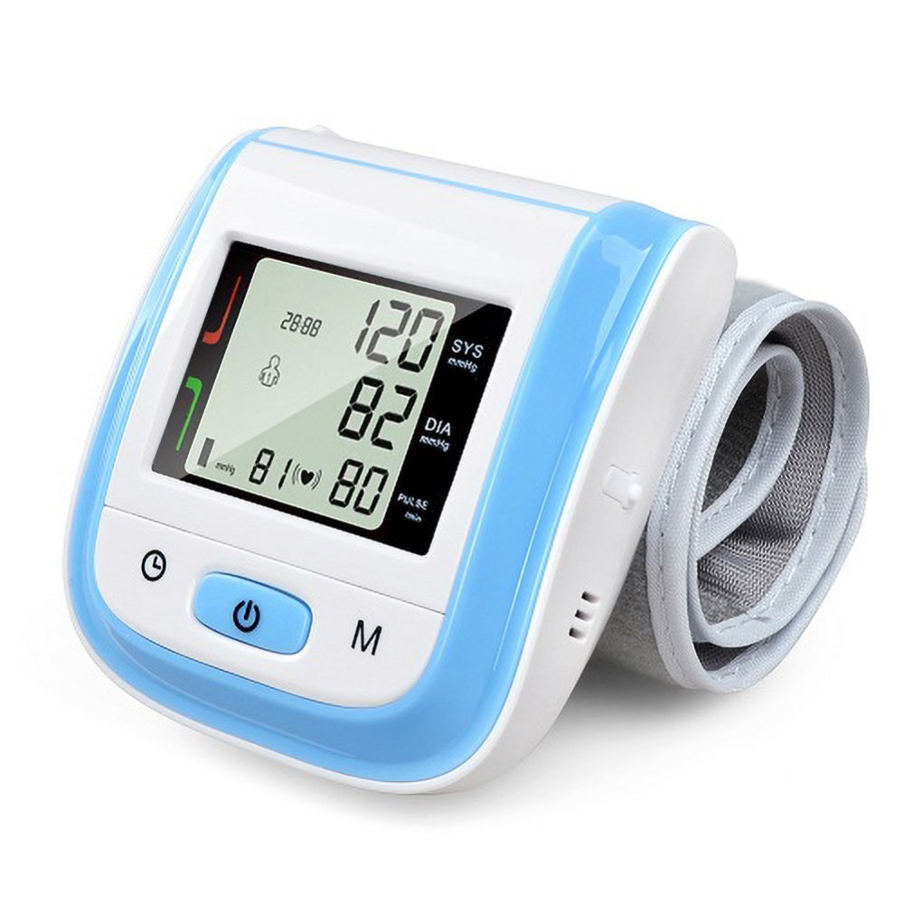 Wrist Blood Pressure Monitor Tonometer LCD Digital Display Automatic Blood Pressure Meter Household Use Easy-Wrap Cuff - image 2 of 11