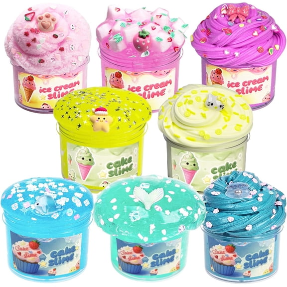 8 Packs Mixed Cloud Galaxy Butter Slime Kit, Non Sticky, Super Soft Sludge Toy, Birthday Gifts, Party Favor for Girls & Boys