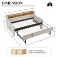 thumbnail image 4 of Wiilayok 81" Twin Size Daybed with Pop Up Trundle Bed,Linen Fabric Upholstered Twin to King Day Bed Frame with Double Storage Shelves,Tri-Color Light Strip & USB Ports for Living Room,Bedroom,Beige, 4 of 10