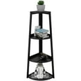 thumbnail image 3 of IVV Corner Ladder Shelf, Modern 4-Tier Corner Bookshelf, Corner Bookcase for Small Spaces, Bedroom, Living Room, Home Office, Kitchen, Balcony, Black, 3 of 7