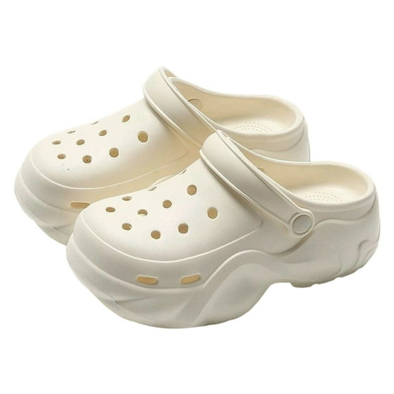 Ediodpoh Comfortable on Clogs for Women Men Unisex Breathable Casual Walking Shoes Lightweight Soft Sole Thick Platform Sandals Women's Slippers White 35-36