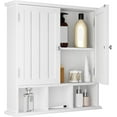thumbnail image 6 of Bathroom Cabinet Wall Mounted 2-Door with 3 Open Shelves, Wooden Medicine Cabinets with Adjustable Shelf, Space Saver Storage Cabinets Over The Toilet for Bathroom&Living Room, 6 of 12