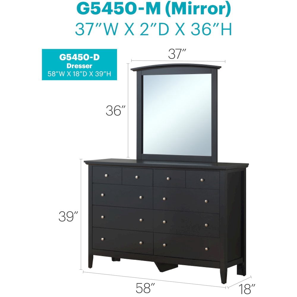Glory Furniture Hammond G5450-D Dresser , Black