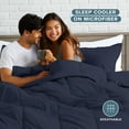 thumbnail image 4 of Bare Home Down Alternative Comforter Set - 3-Pieces - All Seasons - Oversized Queen, Midnight Blue, 4 of 9