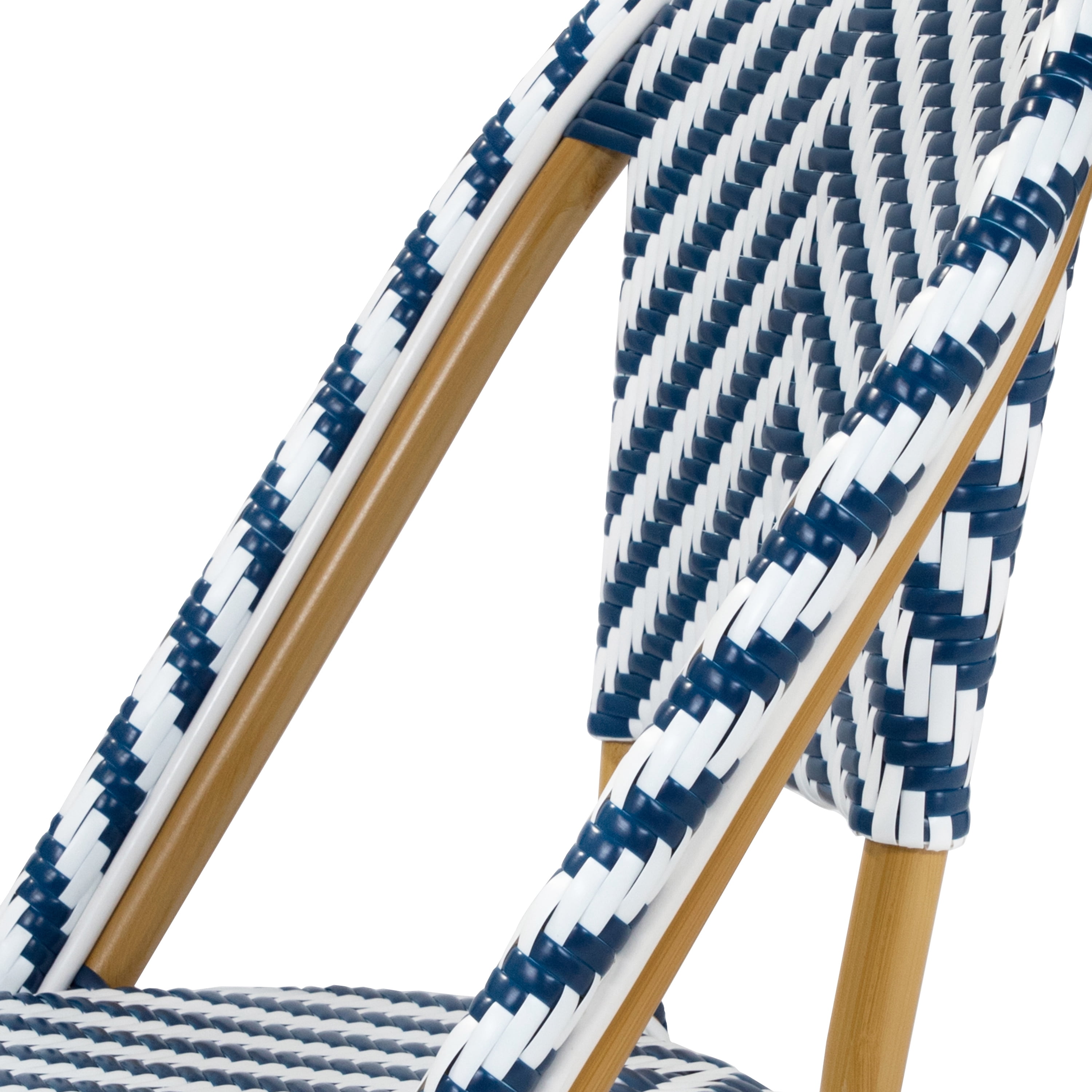 Furniture of America Tahit Outdoor Dining Chair - Faux Rattan - Armless - Blue