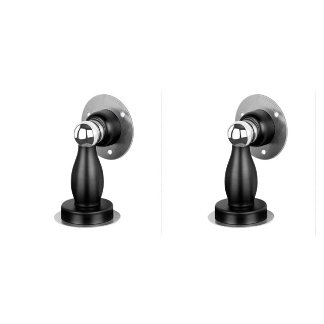 Speravity Tope de puerta sin clavos inoxidable silencioso antioxidante soporte antioxidante a prueba de agua herrajes para muebles montados en la Negro 2piezas