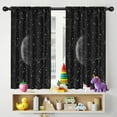 thumbnail image 5 of Blackout Kids Curtains,Black Moon Constellation Pattern Childrens Insulated Curtains Set Of 2,Bedroom Essentials,Toddler Room Decor 42x54in(106x137cm), 5 of 5