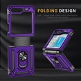 thumbnail image 2 of for Samsung Galaxy Z Flip 5 Case with Hinge Protection and 360°Rotate Ring Magnetic Kickstand, Samsung Z Flip 5 Phone Case for Samsung Galaxy Z Flip 5 5G (Purple), 2 of 8