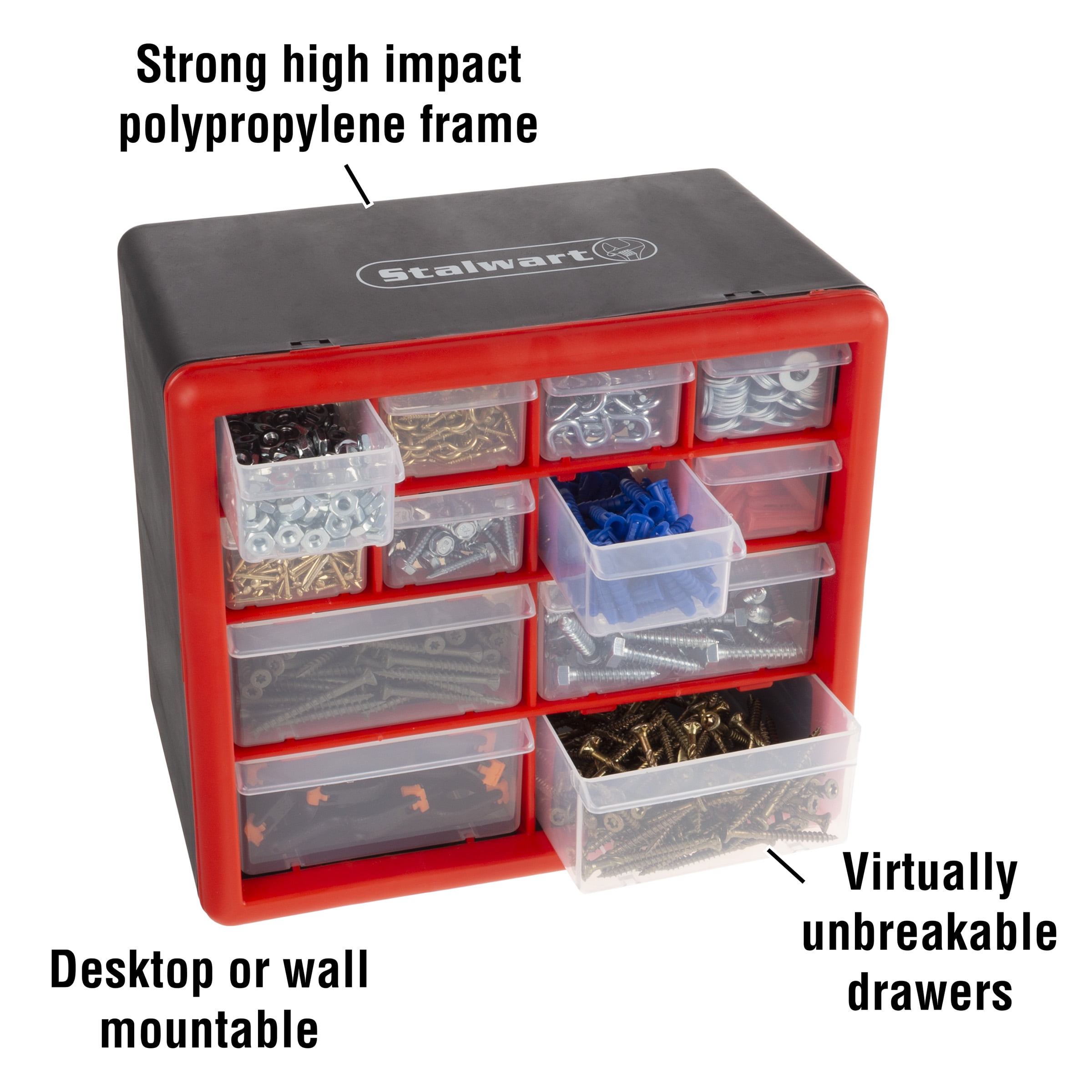 Stalwart 75-ST6068 24 Compartment Organizer Desktop or Wall Mount Container  Storage Drawers