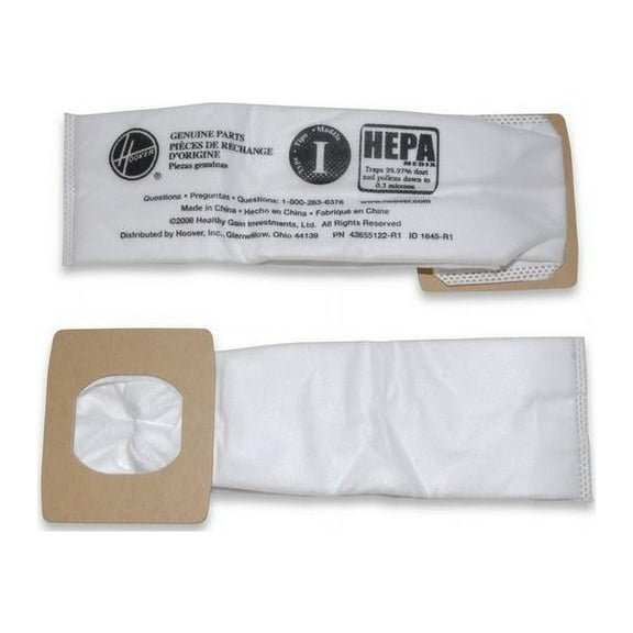 Genuine Hoover Cloth Type I HEPA Vacuum Bags AH10005 Platinum Canister SH10000 [Single Loose Bag]