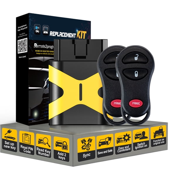 Keyless Entry Car Remote Control for No Working Remote 315Mhz Replacement for 2001-2003 Dodge Caravan/Dakota with FCC: GQ43VT17T