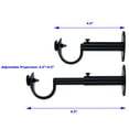 thumbnail image 3 of MERIVILLE Set of 2 Black Zinc Curtain Drapery Rod Bracket for 1 1/4" Rod, Adjustable, 3 of 3