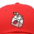 thumbnail image 2 of Dalix Strawberry Milk Embroidered Womens Cotton Dad Hat Baseball Cap in Red, 2 of 5