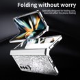 thumbnail image 7 of MonsDirect for 7.6 inch Samsung Galaxy Z Fold 4 5G 2022 Case, Mechainical Gear Clear Plating Frame Hard PC Back Shell With Screen Protector, Slim Folding Hinge Protection for Galaxy Z Fold 4, Silver, 7 of 7