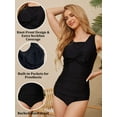thumbnail image 5 of ABF Mastectomy Women's One-Piece Coverage Swimsuit Shirred Pocketed Swimwear,Black,XL, 5 of 9