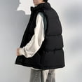 thumbnail image 4 of LpwkSSA Men's Quilted Puffer Vest Full Zip Up With Zippered Pockets Stand Collar Lightweight Causal Sleeveless Jacket Warmth Fall Winter Menswear Tops Black M, 4 of 7