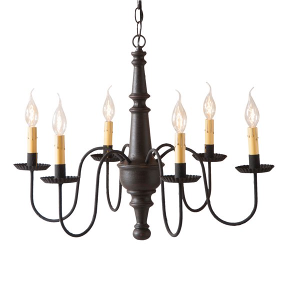 Irvins Country Tinware Harrison Chandelier in Black