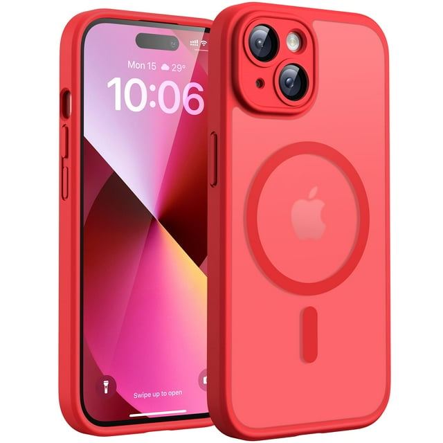 Funda magnética TOCOL para iPhone 13 de 6.1 pulgadas con Magsafe Red