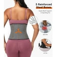 thumbnail image 4 of MANIFIQUE Womens Waist Trainer with Zipper Sweat Waist Trimmer for Women Workout Belt Corset Shapewear, 4 of 6