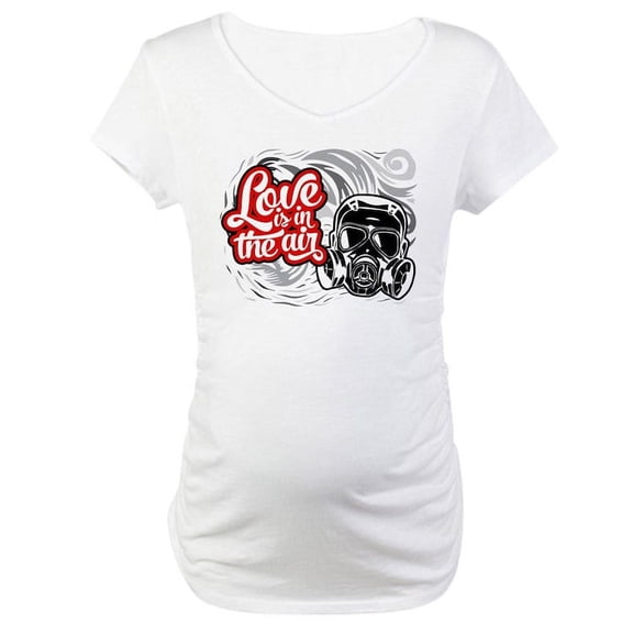 CafePress - Love Is In The Air Maternity T Shirt - Cotton Maternity T-shirt, Cute & Funny Pregnancy Tee