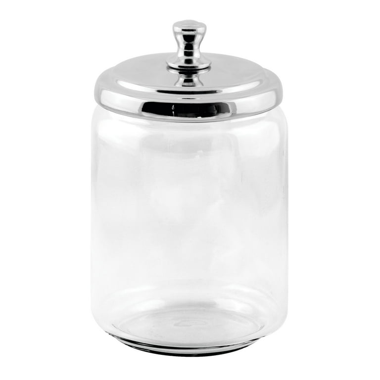 Mdesign Small Round Glass Apothecary Storage Canister Jars, 3 Pack,  Clear/chrome : Target