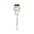 thumbnail image 3 of ANGARA Square Lab Grown Emerald Twisted Vine Engagement Ring for Women in 14K White & Yellow Gold (Size-6mm) | May Birthstone, Anniversary, Jewelry Gift for Women | Lab-Grown Emerald Ring, 3 of 8