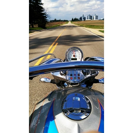 Canvas Print Speedometer Vehicle Freedom Open Road Motorcycle Stretched Canvas 10 x