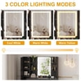 thumbnail image 5 of Makeup Vanity and Stool – White Vanity Desk with 3-Color LED Lights, Charging Station & Display Cabinet, 5 of 5