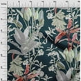 thumbnail image 3 of oneOone Cotton Cambric Dark Teal Blue Fabric Tropical Floral Sewing Craft Projects Fabric Prints By Yard 56 Inch Wide, 3 of 4