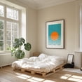 thumbnail image 4 of Sunset Ocean Minimalist Art - Illustration Abstract Sunset Waves Ocean Geometric Minimalist Modern Art Black Framed Wall Art Print 5 x 7 inches, 4 of 7