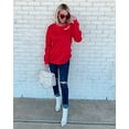 thumbnail image 4 of VILOVE Women Valentine's Day Love Heart Graphic Top Crew Neck Long Sleeve Pullover Casual Blouse Tops, Red, 4 of 7