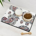 thumbnail image 3 of Vintage Tribal Paisley Pet Mat - Elegant Abstract Pattern, Waterproof Bowl Mat, 3 of 5
