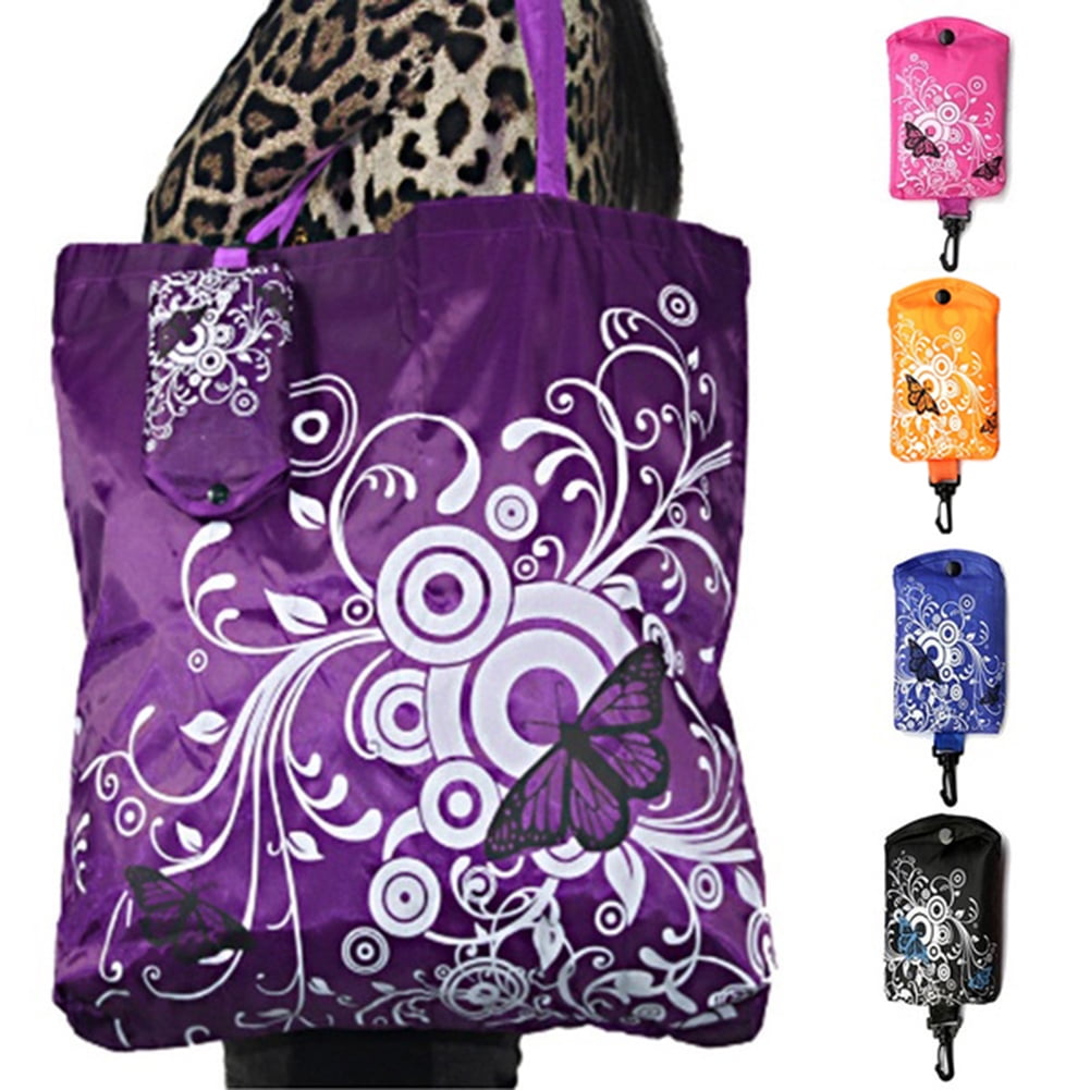 10Pcs Reusable Nylon Flora Folding Shopping Bag Grocery Tote Handbag Shopper Bag 