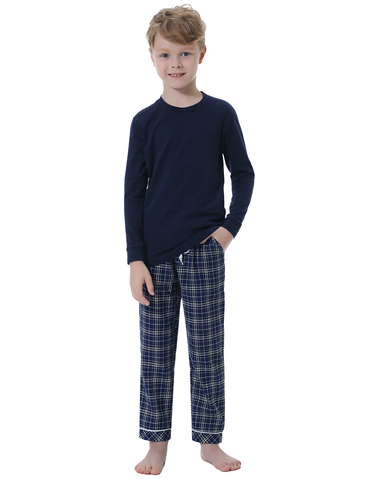 Uniexcosm Boys Pajamas Sets Long Sleeve 2-Piece Big & Kids Pjs Boy Pajamas for 6Y-16Y